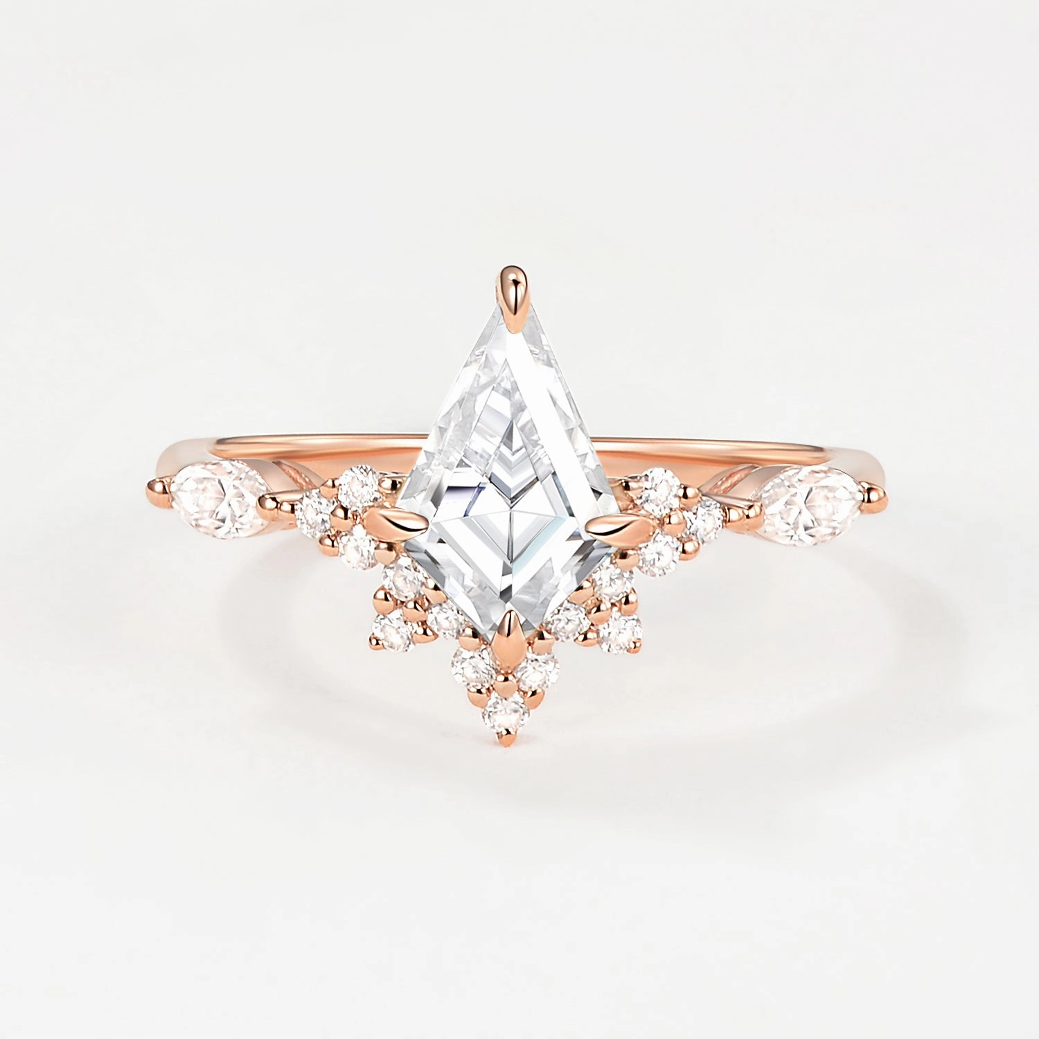 Unique Moissanite Stacking Engagement Ring Everyday Gift Glam fit