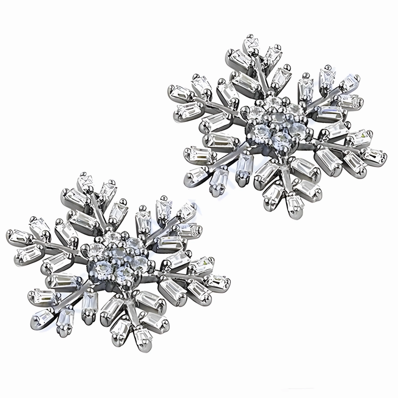 Embellished piece Ornate Choice Designer White Cubic Zirconia Stud Earrings - 925 Silver CZ Stud Earrings