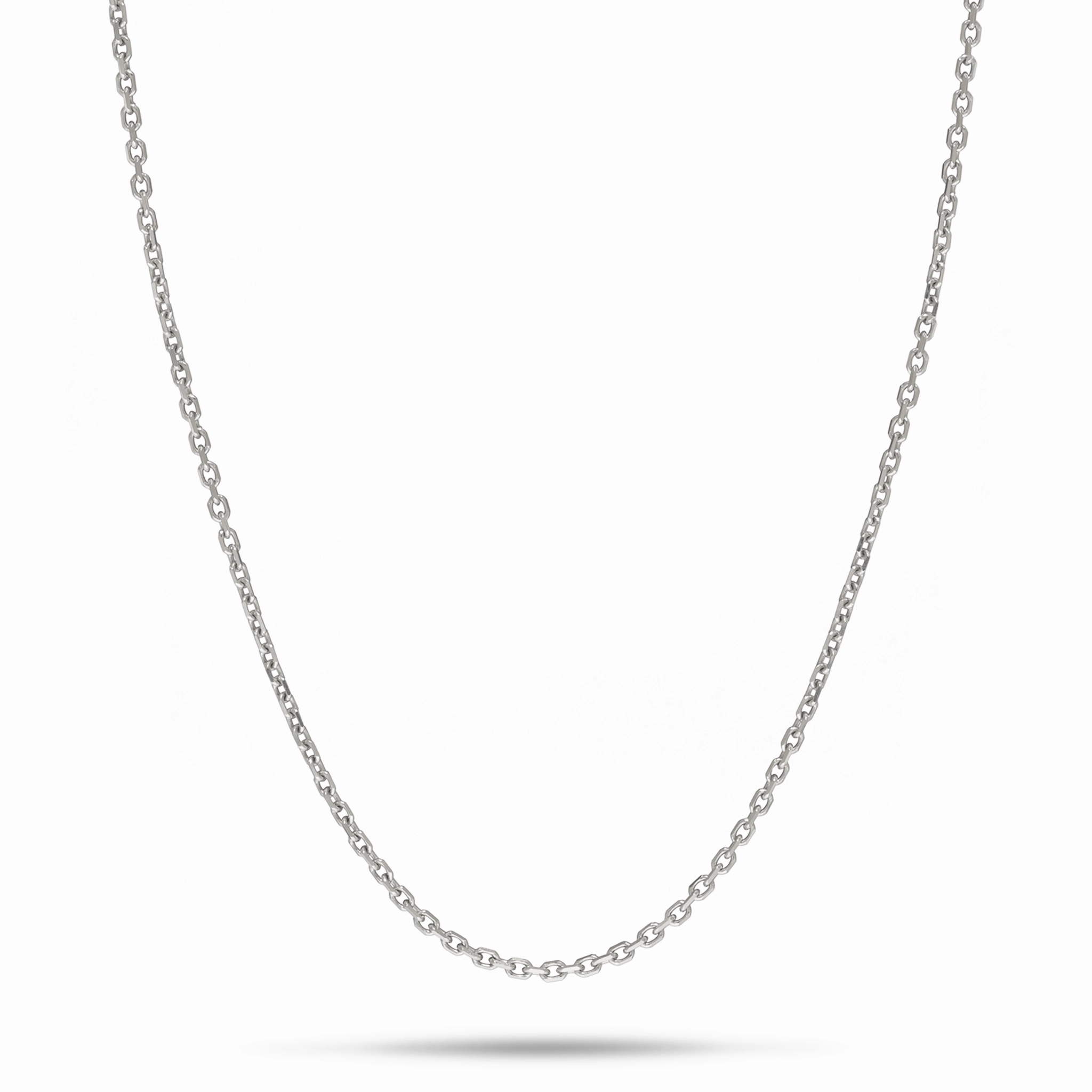 24" Adjustable 1.0mm Cable Chain in White Gold Timeless Accessory