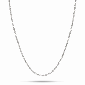 24" Adjustable 1.0mm Cable Chain in White Gold Timeless Accessory