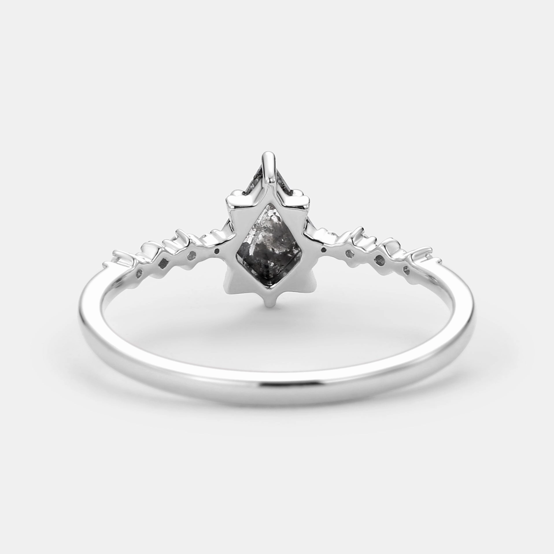 Unique Salt and Pepper Diamonds Engagement Ring Contemporary Shine