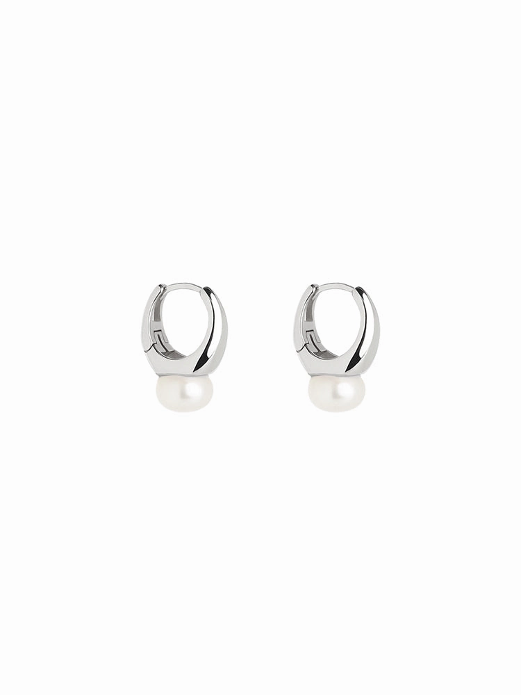 Pearlescent Jewelry Stunning Option Viann Round Pearl Huggie Hoop Earrings