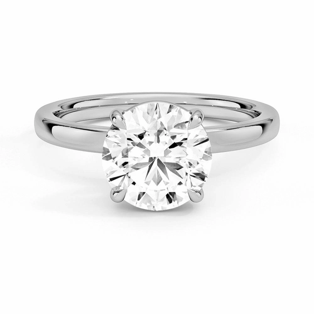 Classic Round Solitaire Brilliant Moissanite Engagement Ring Luxury Flow Exclusive Craft