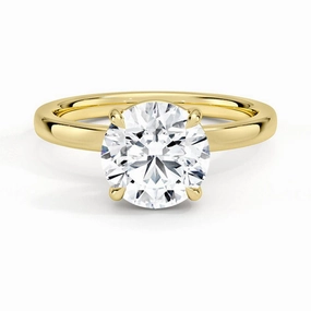 Crisp Detail Classic Round Solitaire Brilliant Moissanite Engagement Ring