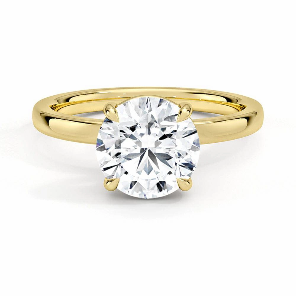 Classic Round Solitaire Brilliant Moissanite Engagement Ring Everyday Mood