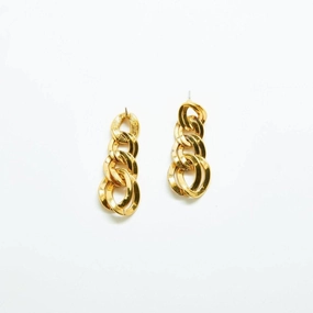 Chic Pop Delicate Pair Vintage Monet Chain Link Drop Earrings