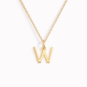 Attractive Ornament Warm Accent W Necklace / Gold Initial Necklace