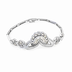 Night Out Designer Cubic Zirconia Silver Bracelet - 925 Sterling Silver Shiny CZ Bracelet
