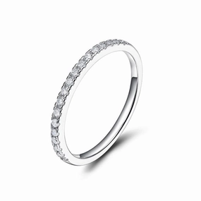Elegant Vibe Wedding Band for 925 Sterling Silver Half Eternity Stackable Ring