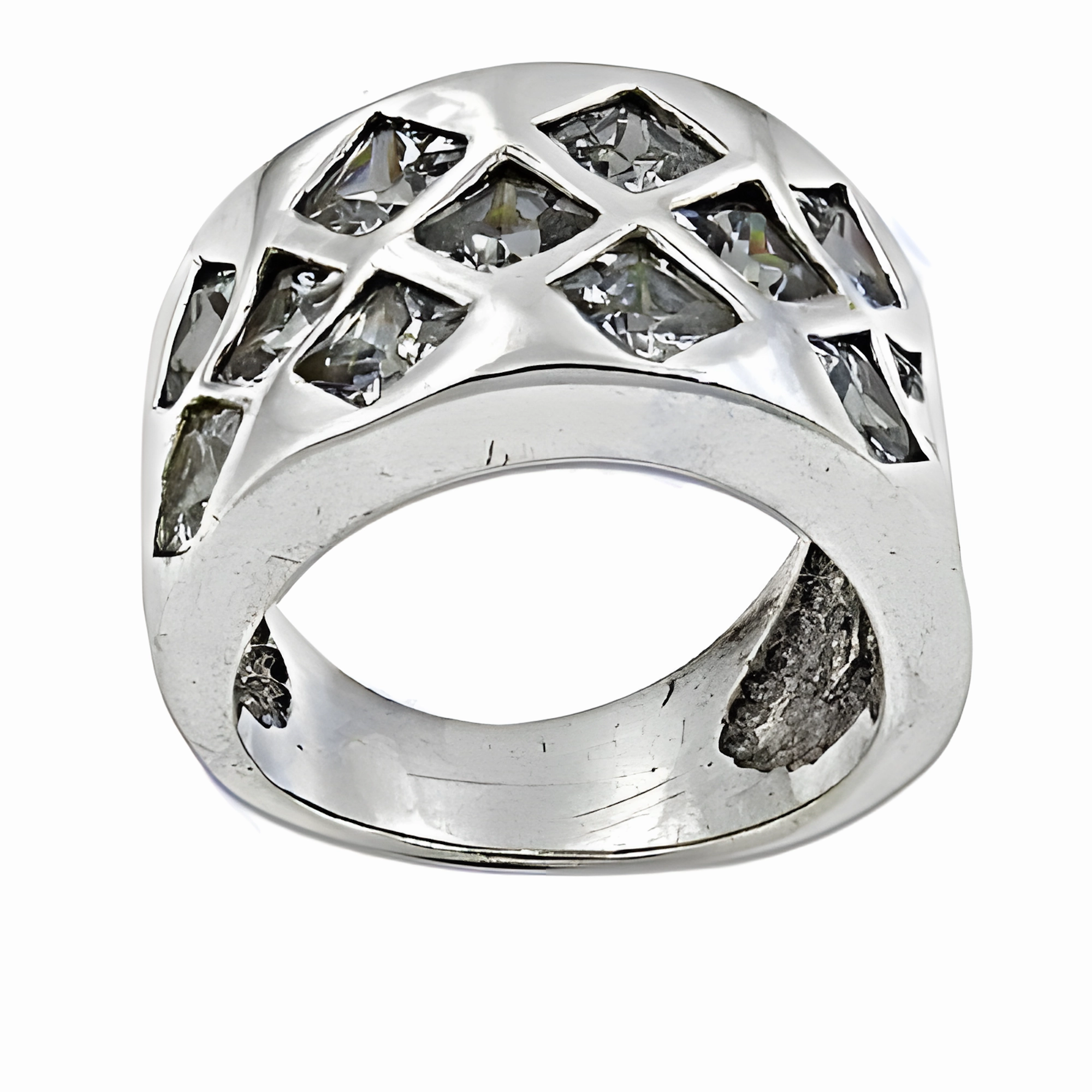 Wholesale Indian Gemstone Jewelry: Sterling Silver & Cubic Zirconia Square CZ Rings Luxury Sign luxury item