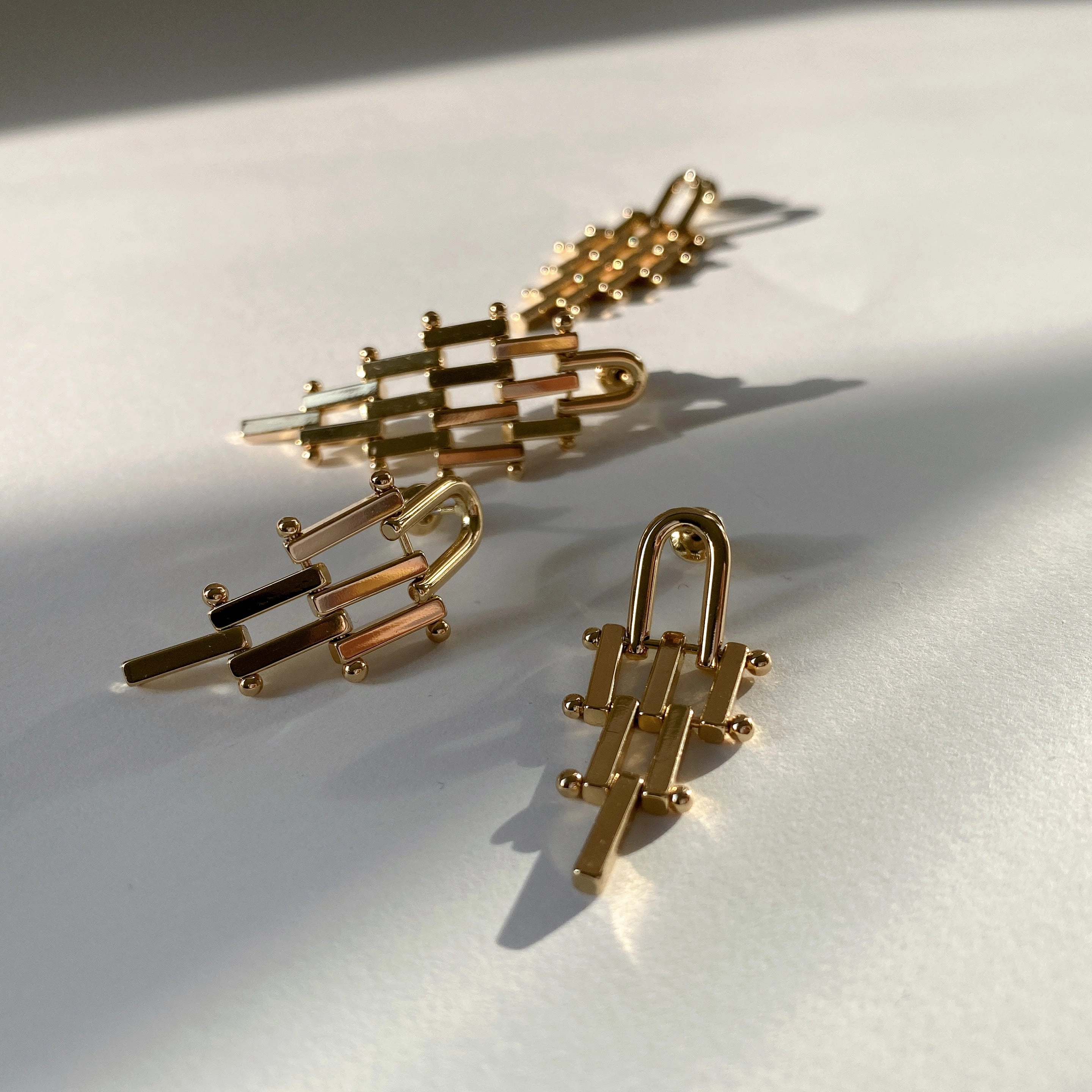 Pretty Look Isotta Mesh Woven Drop Earrings 18K Gold/Silver