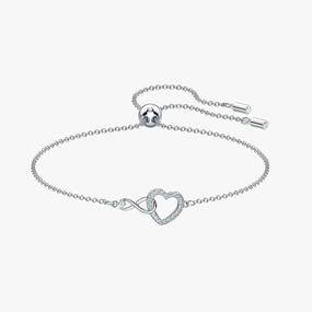 Luxury Look Women's Infinite Heart Bracelet