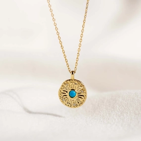 Gold Coin Necklace - Odina Romantic Detail Souvenir Jewelry