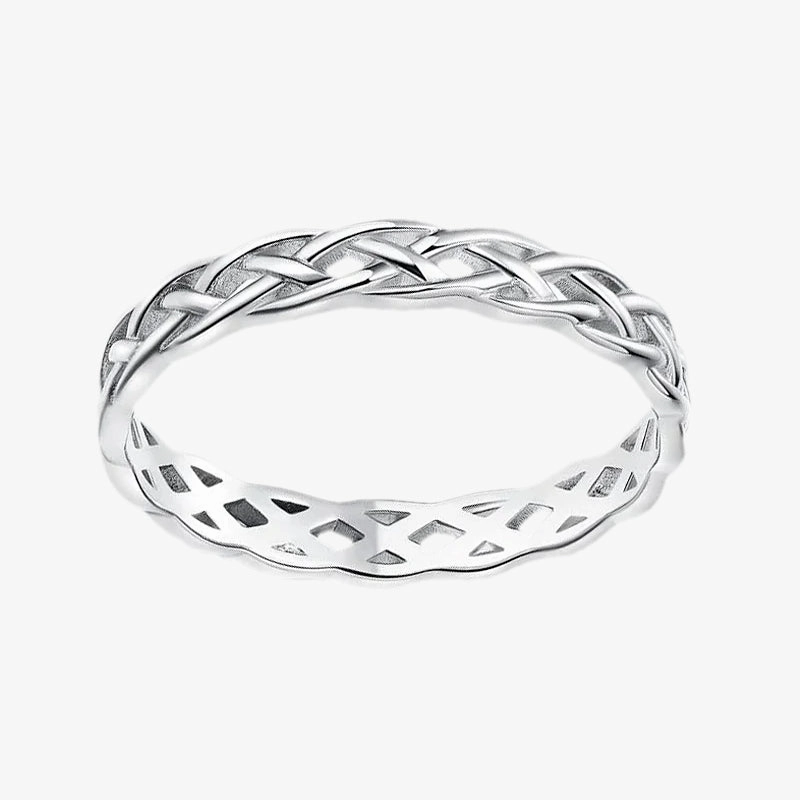 Handmade Shine Woven Unisex Celtic Knot Eternity Wedding Band