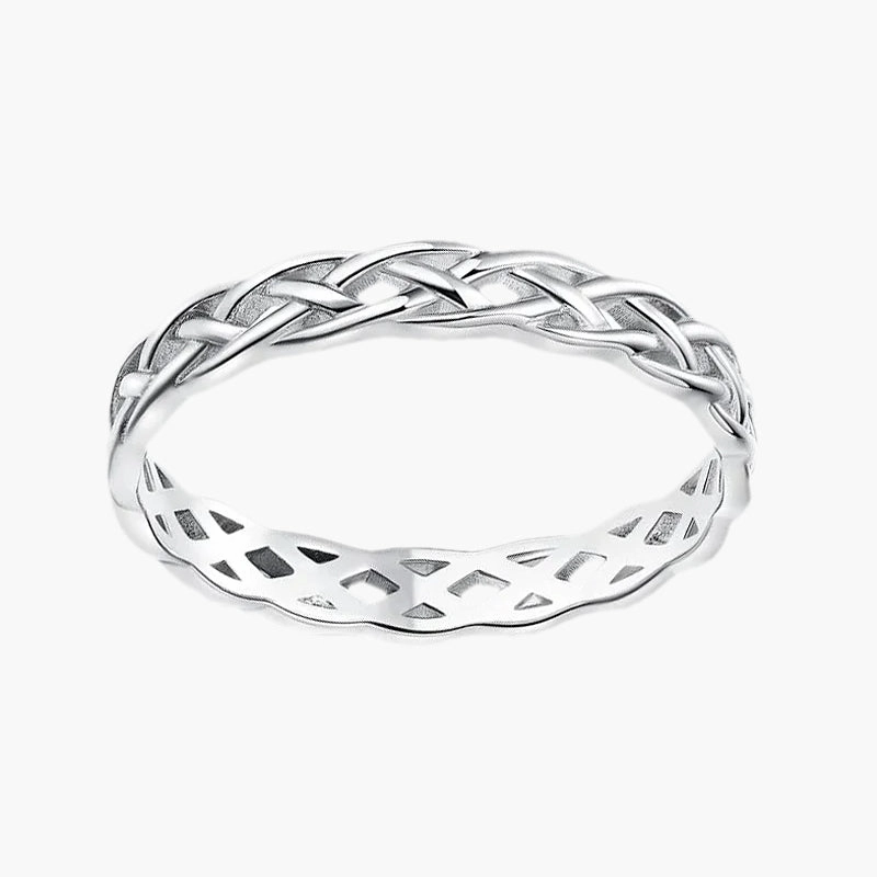 High impact Handmade Details Woven Unisex Celtic Knot Eternity Wedding Band
