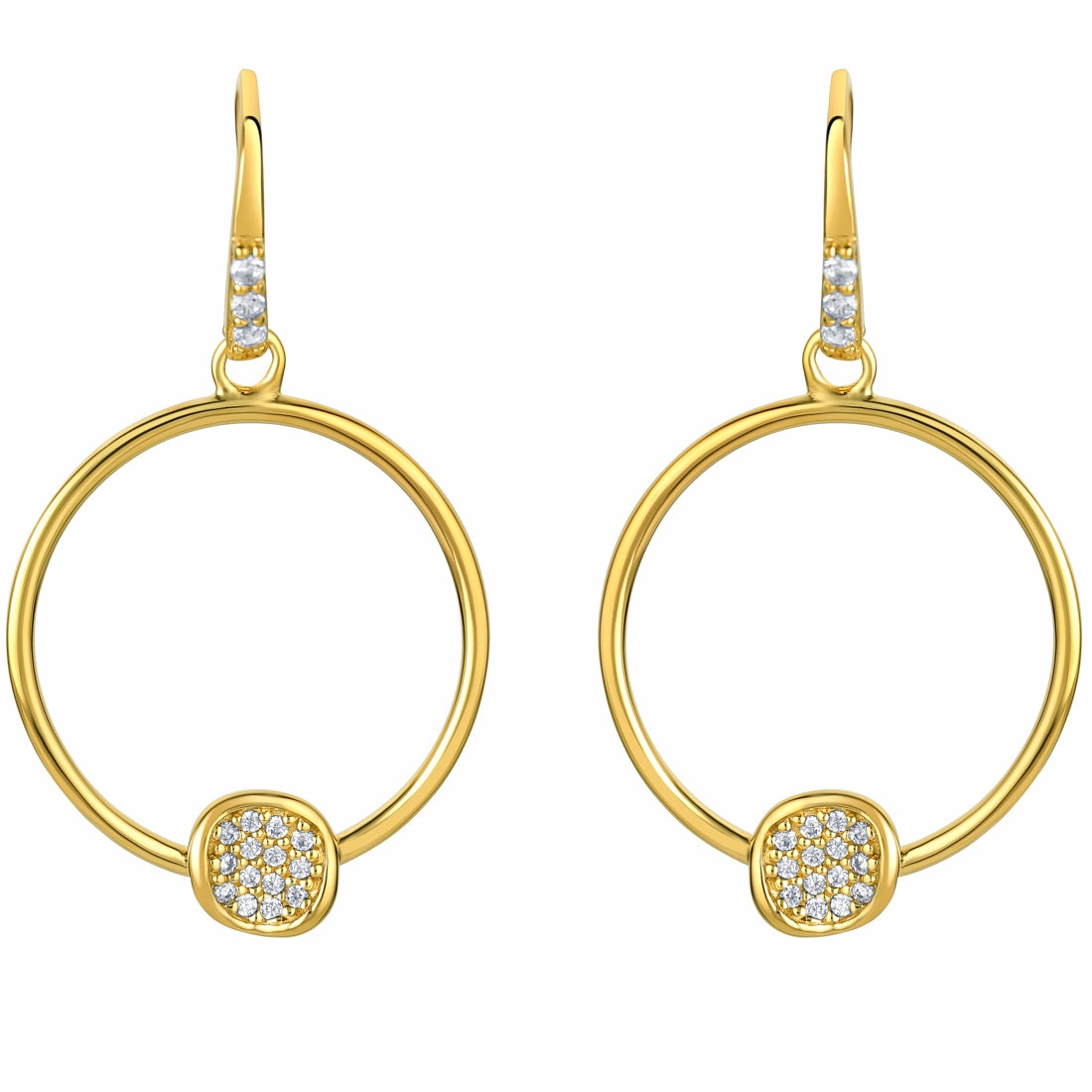 Beautiful Appearance Opulent Accessory Yellow-Tone Sterling Silver Floating Clustered Charm Earrings